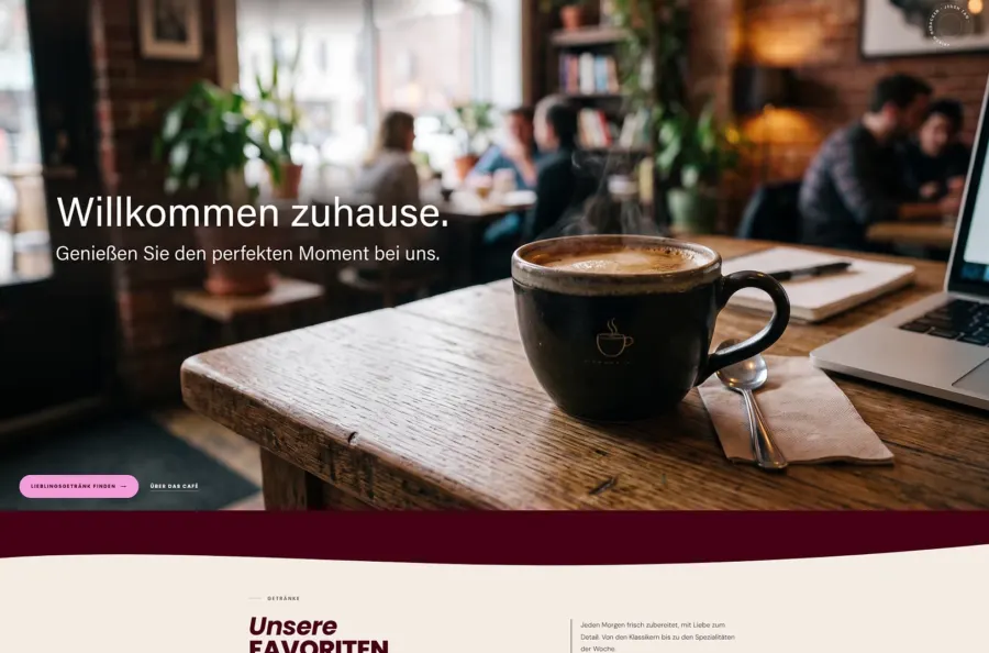 Die Startseite von Am Bach, Café mit Buchladen in München